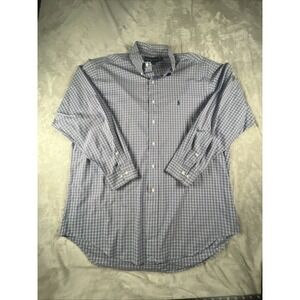Ralph Lauren Blue Label Gingham Button Down Shirt - Mens Size 17 34/35Blue Multi
